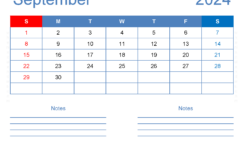 2024 September Blank Calendar S9245