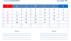 2024 October Blank Calendar O1245