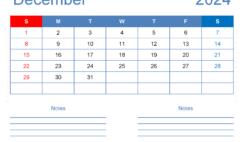2024 December Blank Calendar D1245
