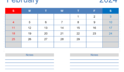 F2 February 2024 Calendar F2246