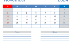 N1 November 2024 Calendar N1246