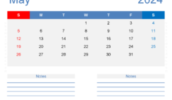 Printable Calendar May 2024 Free M5248
