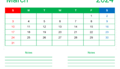 March 2024 Calendar Printable Word M3249