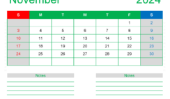 Print Free Calendar November 2024 N1250