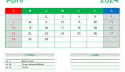 Blank Calendar Pages April 2024 A4170