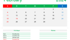 Free Printable Calendar Templates February 2024 F2172