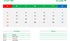 Free Printable Calendar Templates June 2024 J6172