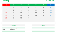 Free Printable Calendar Templates July 2024 J7172
