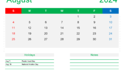 Free Printable Calendar Templates August 2024 A8172