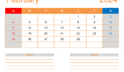 Free Printable Monthly Calendar Feb 2024 F2254