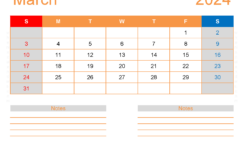 Free Printable Monthly Calendar Mar 2024 M3254