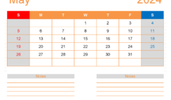 Free Printable Monthly Calendar May 2024 M5254