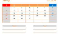 Free Printable Monthly Calendar Jul 2024 J7254