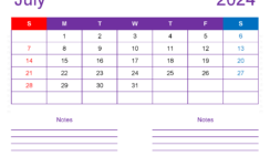 Editable Calendar Jul 2024 J7257