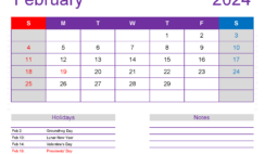 February 2024 Calendar Free Print F2178