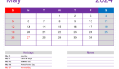 May 2024 Calendar Free Print M5178