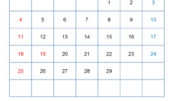 Blank February Calendar 2024 Printable F2185