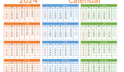 Download print free Calendar 2024 A4 Horizontal (24Y097)