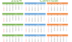 Download weekly Calendar pdf 2024 A4 Horizontal (24Y102)