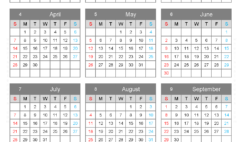Download 2024 free Calendar template A4 Vertical (24Y111)