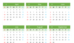 Download blank Calendar pages 2024 A4 Vertical (24Y122)