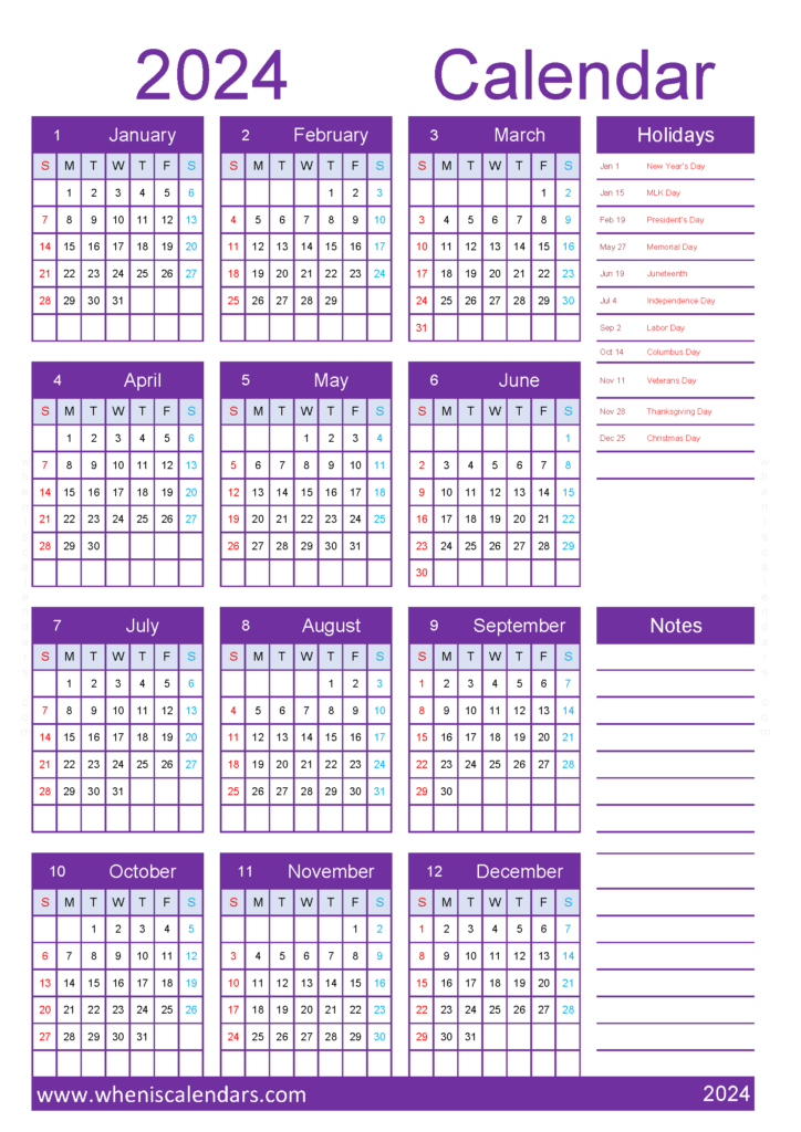 Download free printable monthly Calendar 2024 A4 Vertical (24Y037)