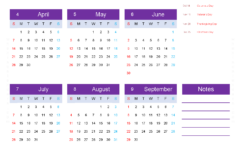 Download blank Calendar template 2024 A4 Vertical (24Y038)
