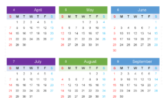 Download 2024 monthly Calendar printable pdf A4 Vertical (24Y128)