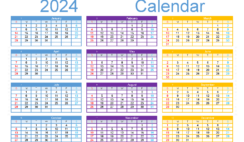 Download free Calendar printable 2024 A5 Horizontal (24Y137)