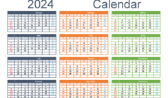 Download free Calendar templates 2024 A5 Horizontal (24Y149)