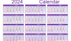 Download free downloadable Calendar 2024 A5 Horizontal (24Y151)