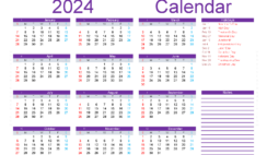 Download Calendar 2024 printable free A5 Horizontal (24Y064)