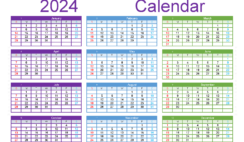 Download desk Calendar 2024 printable A5 Horizontal (24Y153)