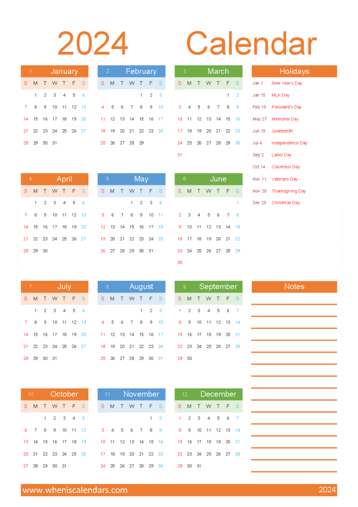 Download Calendar 2024 week numbers A5 Vertical (24Y076)