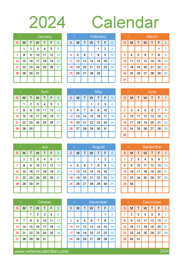 Download 2024 Calendar large print A5 Vertical (24Y167)