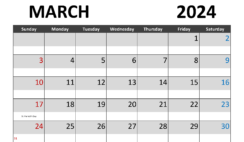 Printable March 2024 Calendar Printable M3282