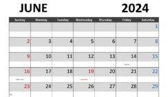 Printable June 2024 Calendar Printable J6282