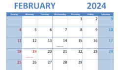February 2024 month Printable F2289