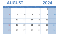 August 2024 month Printable A8289