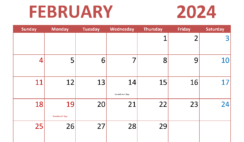February 2024 desk Calendar Printable F2291