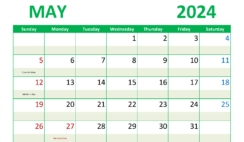 Printable Free Calendar May 2024 M5297