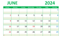 Printable Free Calendar June 2024 J6297