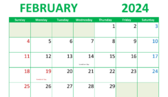 Free Printable February 2024 Calendars F2298