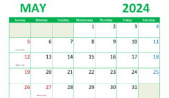 Free Printable May 2024 Calendars M5298