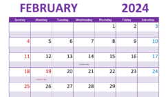 Blank Calendars February 2024 F2302