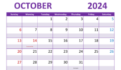 Blank Calendars October 2024 O1302