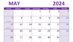 2024 Blank Monthly Calendar April A4304