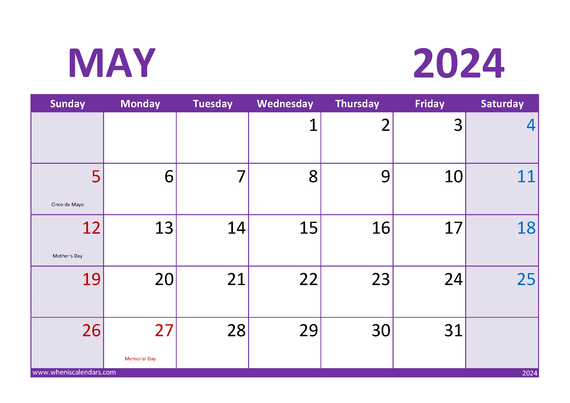 Download April 2024 Free Printable Calendar A4 Horizontal 44024