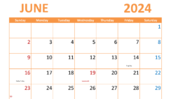 June 2024 Printable Calendar Page J6306