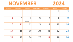 November 2024 Printable Calendar Page N1306